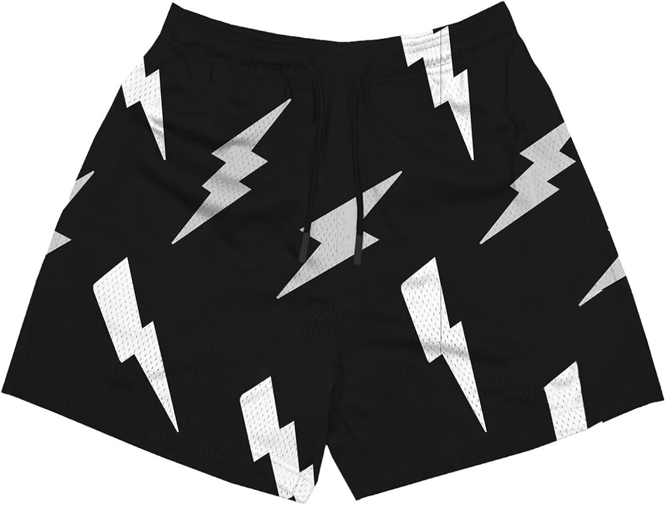 Men's Mesh Basketball Shorts Breathable Athletic Shorts with Pockets Lightning & Star Print Gym T... | Amazon (US)