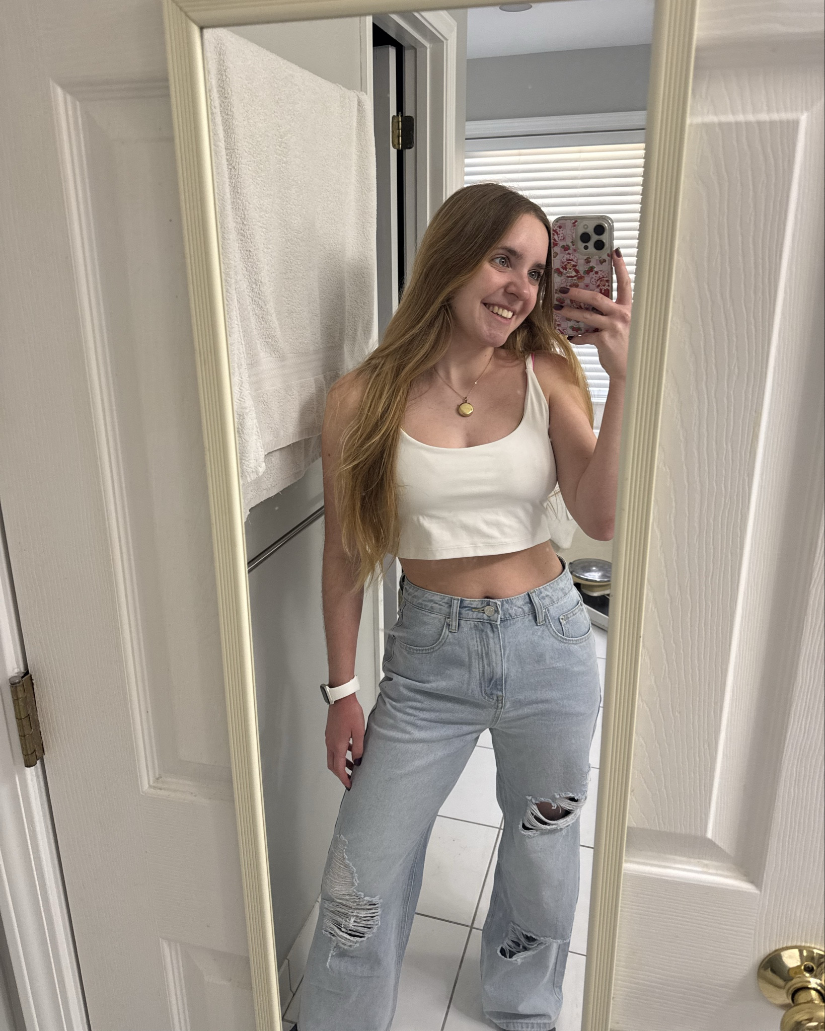 these high waisted ripped jeans are everything to me! so flattering and comfy, I’m wearing a size small in the color sky blue! 🤍

#LTKWorkwear #LTKdayinmylife #LTKootd