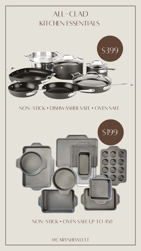 Investing in your kitchenware truly makes SUCH a difference in your cooking. I recently invested in this All Clad 10-piece essential kitchenware set after seeing how much my mom loves hers, and they’re a breeze! Dishwasher safe is a GAME CHANGER. ✨ #allclad #kitchenware #bakeware #potsandpans 

#LTKhome