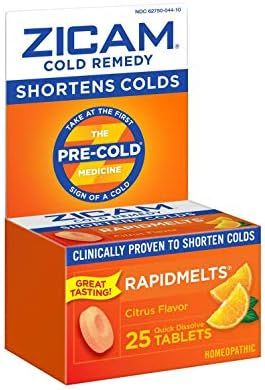 Zicam Cold Remedy Rapidmelts, Citrus Flavor, 25 Count (Pack of 1) | Amazon (US)