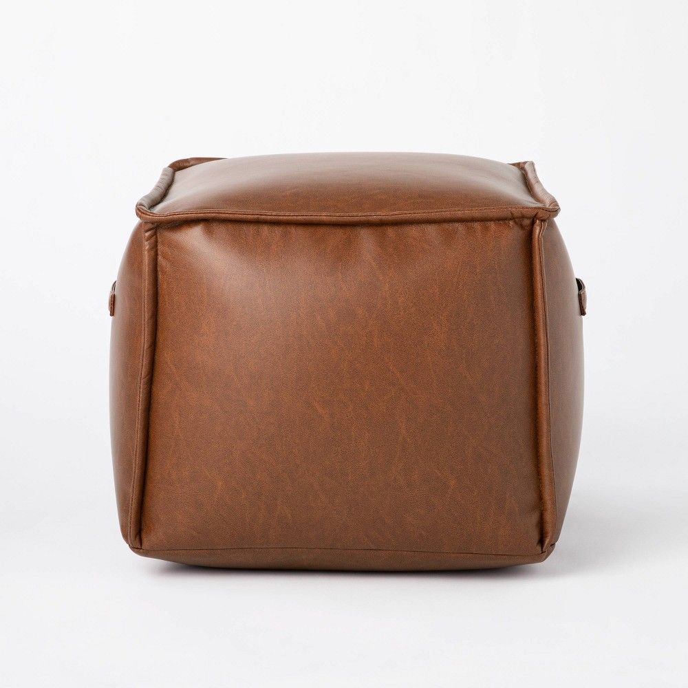 Evanston Leather Cube Pouf - Threshold designed with Studio McGee | Target