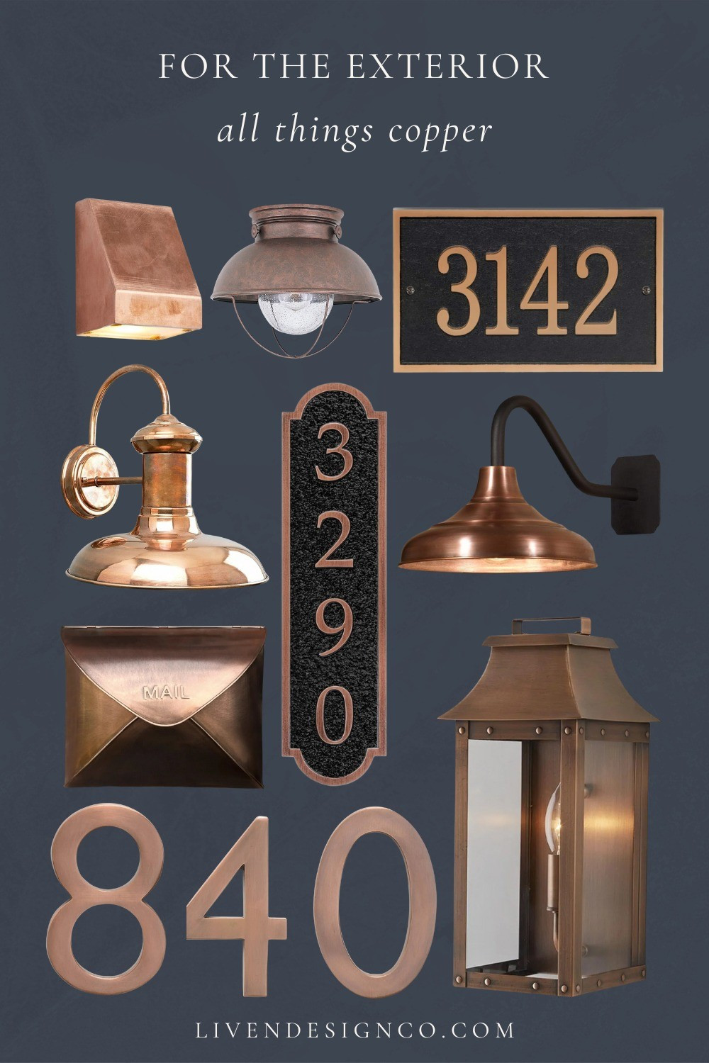 Front door decor. Copper sconce. Outdoor sconce. Address house numbers. Mailbox numbers. Front door light

#LTKHome #LTKSeasonal #LTKSaleAlert