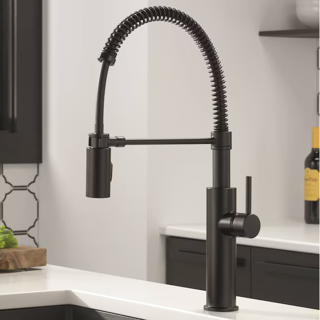 Delta Antoni Matte Black Single Handle Deck-mount Handle Residential Pull-down Kitchen Faucet wit... | Lowe's