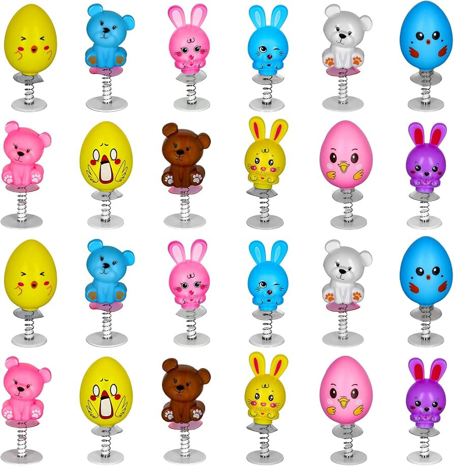 MGparty 24Pcs Easter Jumping Toys Easter Basket Fillers Gifts Party Favors Supplies Stocking Stuf... | Amazon (US)