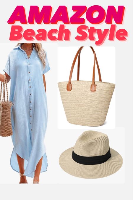 Simple light blue beach cover-up! Perfect for the beach. 

#LTKStyleTip #LTKFindsUnder50