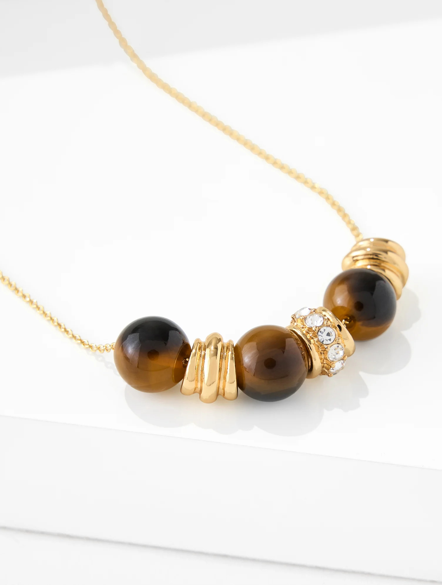 Bauble Bead Keepsake Necklace - Tortoiseshell/Gold - 001 Talbots | Talbots