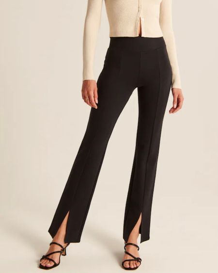 A fashion forward alternative to plain black leggings! I love these split hem pants dressed up with a blouse for date night, paired with a blazer and a pump for the office, or dressed down for mommin’ as seen here! Marked down to $42 from $70! I’m wearing a size Medium and am typically a size 6 for reference. 

#LTKsalealert #LTKstyletip #LTKunder50