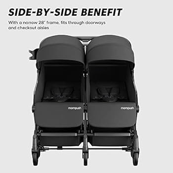 Mompush Lithe Double Stroller Side by Side For Growing Families - Cozy Compact Twin Stroller - Tr... | Amazon (US)