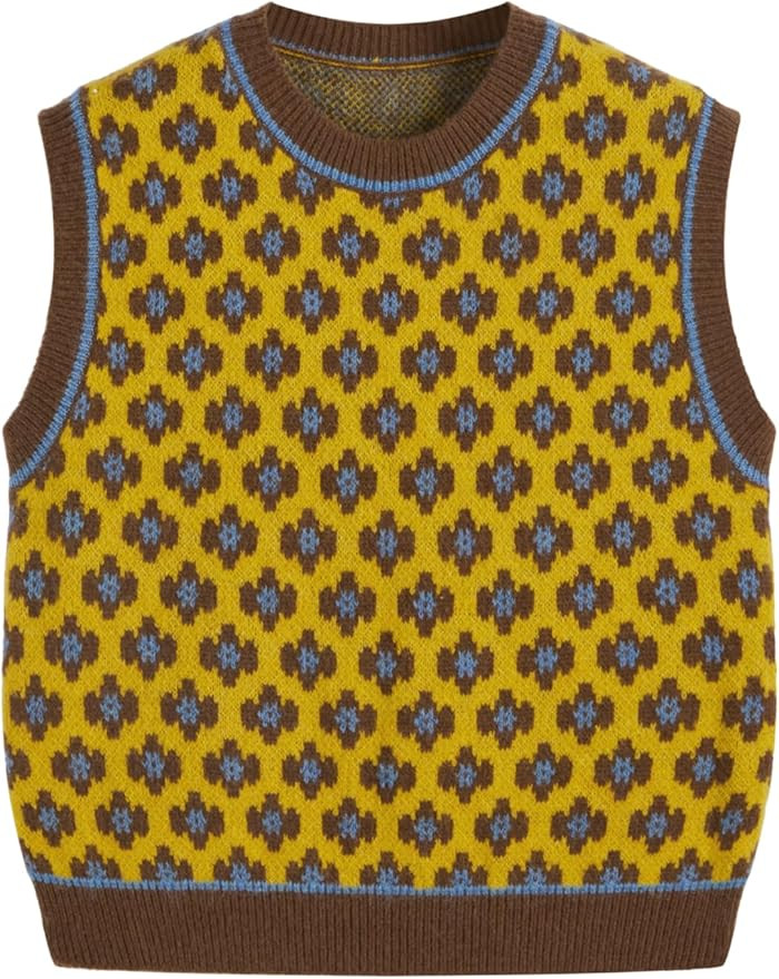 CIDER Sweater Vest Women Sleeveless Cropped Sweaters Cute Graphic Tank Tops Old Money Clothes Fal... | Amazon (US)