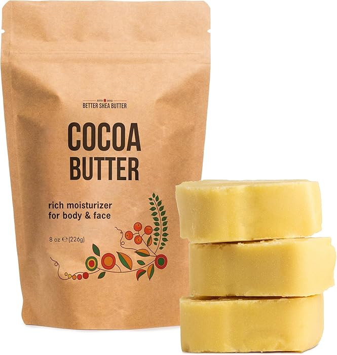Better Shea Butter Cocoa Butter - 8 oz Block, Deeply Moisturizes Skin, Diminishes Scars, Stretch ... | Amazon (US)