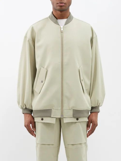 The Frankie Shop - Evans Twill Bomber Jacket - Mens - Olive | Matches (US)