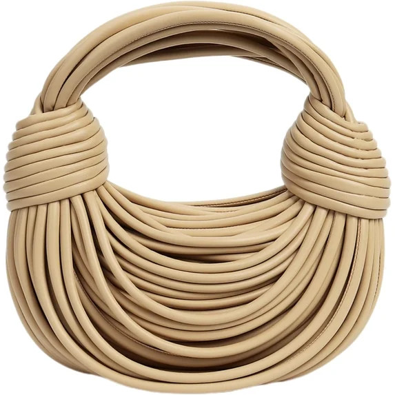 Woven Crossbody Bag for Women, Small Leather Clutch Purse, Knotted Bread Handbag, Top Handle Nood... | Walmart (US)