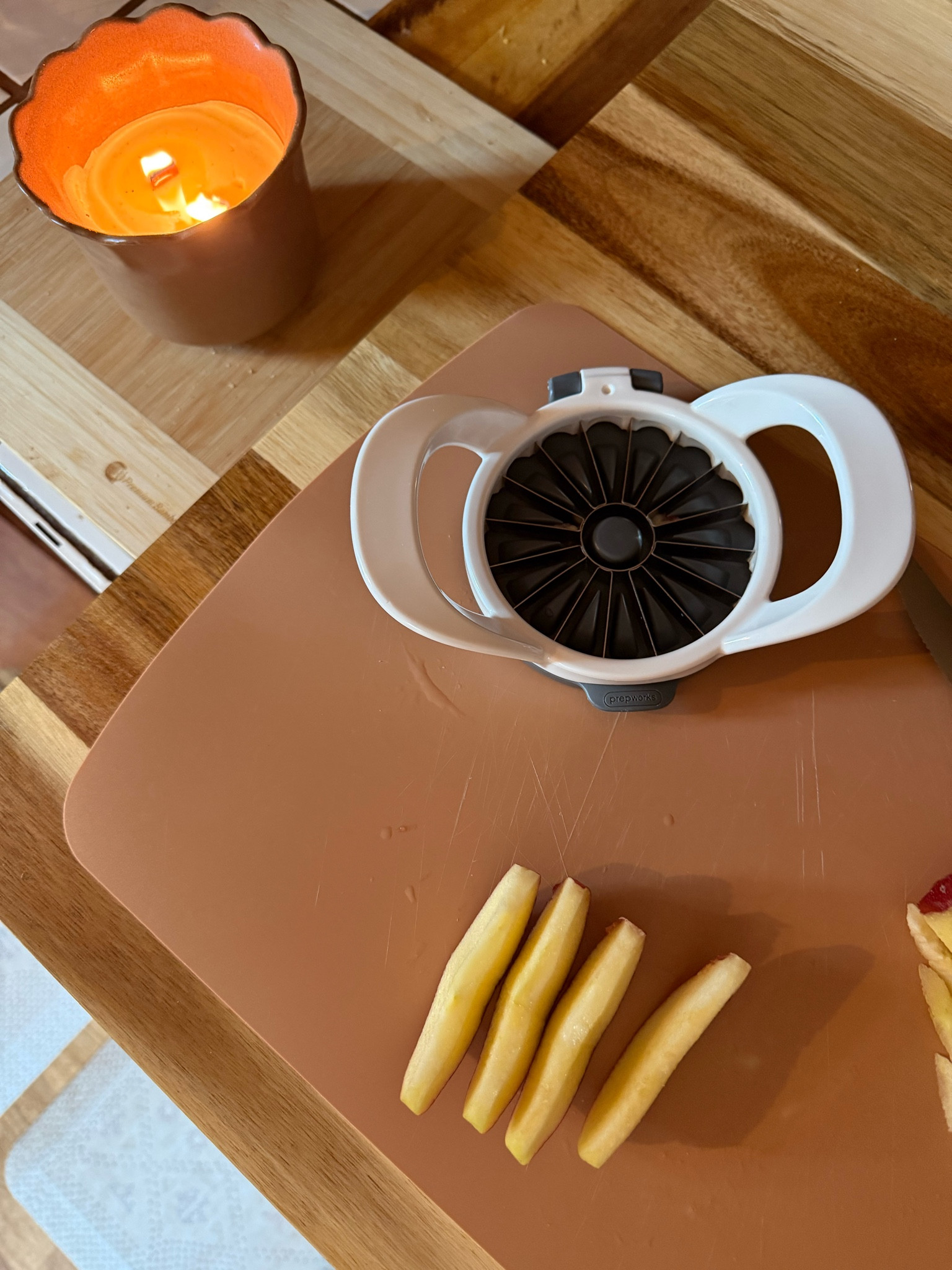 This apple slicer continues to earn its place in my kitchen. Unlike most apple slicers that create large wedges, this one cuts apples into 16 smaller slices that are perfect for kids. The built-in bottom cover makes removing the slices so easy, and it handles even large apples without any issues. We use it constantly for snack time.

These flexible cutting mats are one of those kitchen tools I reach for almost every day. The non-slip backing keeps them securely in place while chopping, and I love that I can easily bend them to transfer ingredients directly into a pan or bowl. They come in a set of four and take up almost no storage space.

#LTKdayinmylife #LTKmomlife #LTKHome