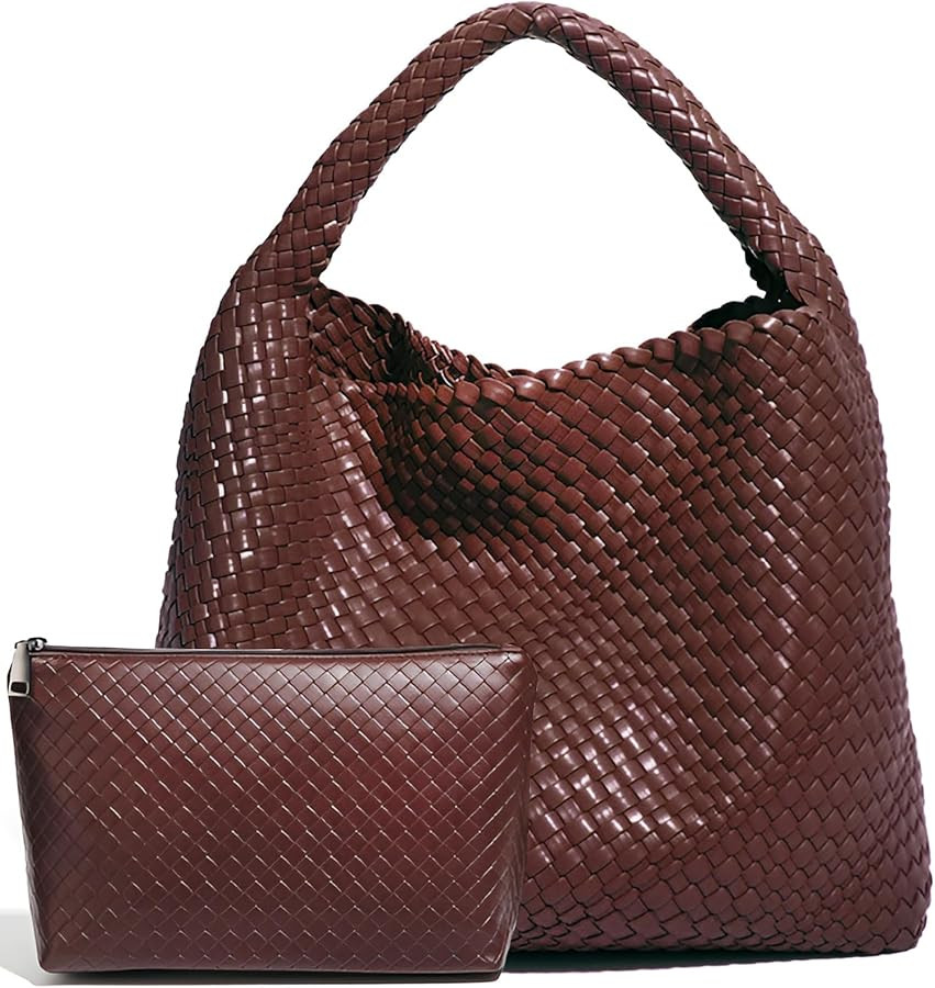 Woven Tote Bag for Women with Purse, Fashion Shoulder Hobo Underarm Bags, Large Woven Handmade Wo... | Amazon (US)
