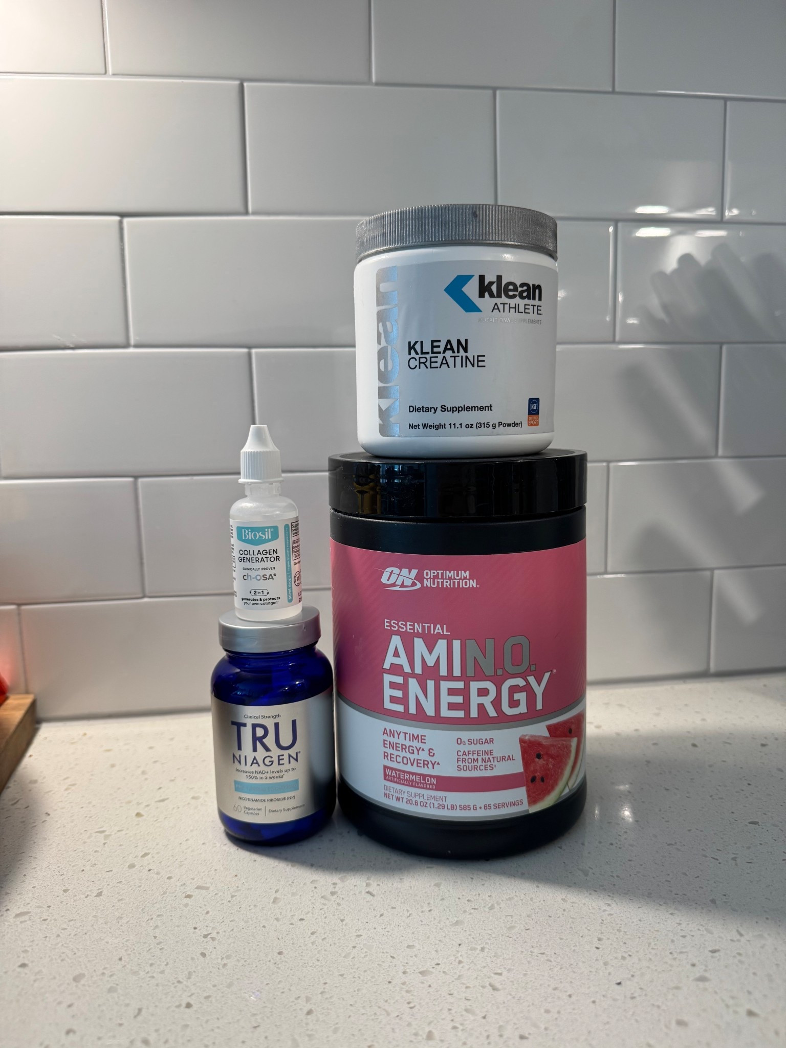 My little pre-workout ritual 💪🏼✨
Creatine + Amino Energy + Collagen booster + Tru Niagen 💊
This combo gives me energy, focus, and recovery support — basically everything I need before hitting the gym 🏋🏻‍♀️

#LTKSaleAlert #LTKU #LTKActive