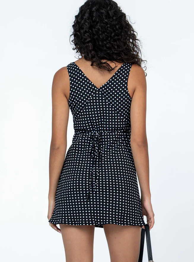 Nellie Mini Dress Black Polka Dot | Princess Polly AU