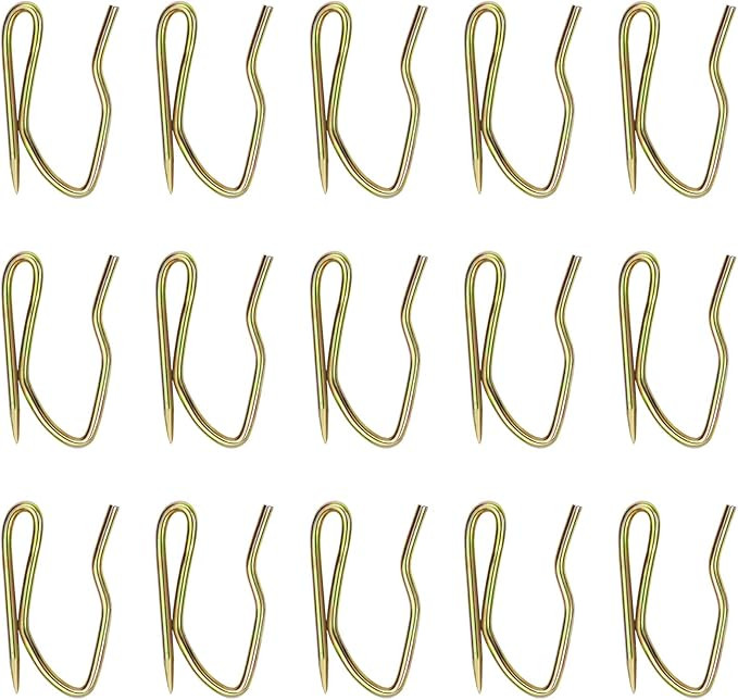 58 Pcs Metal Curtain Hooks, Nydotd Rustproof Metal Hooks Heavy-Duty Offset Pin-On Drapery Hooks f... | Amazon (US)