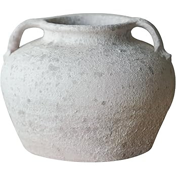 Rustic Terracotta Handle Flower Vase, Height 16.5cm/6.49in Vintage Clay Vases Farmhouse Decor, fo... | Amazon (US)
