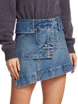 Deconstructed Denim Mini Skirt | Saks Fifth Avenue OFF 5TH (Pmt risk)