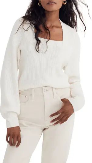 Madewell Melwood Square Neck Coziest Yarn Pullover Sweater | Nordstrom | Nordstrom