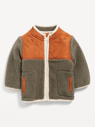 Unisex Color-Blocked Sherpa Jacket for Baby | Old Navy (US)