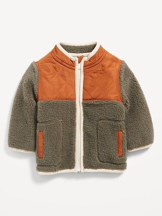 Unisex Color-Blocked Sherpa Jacket for Baby | Old Navy (US)