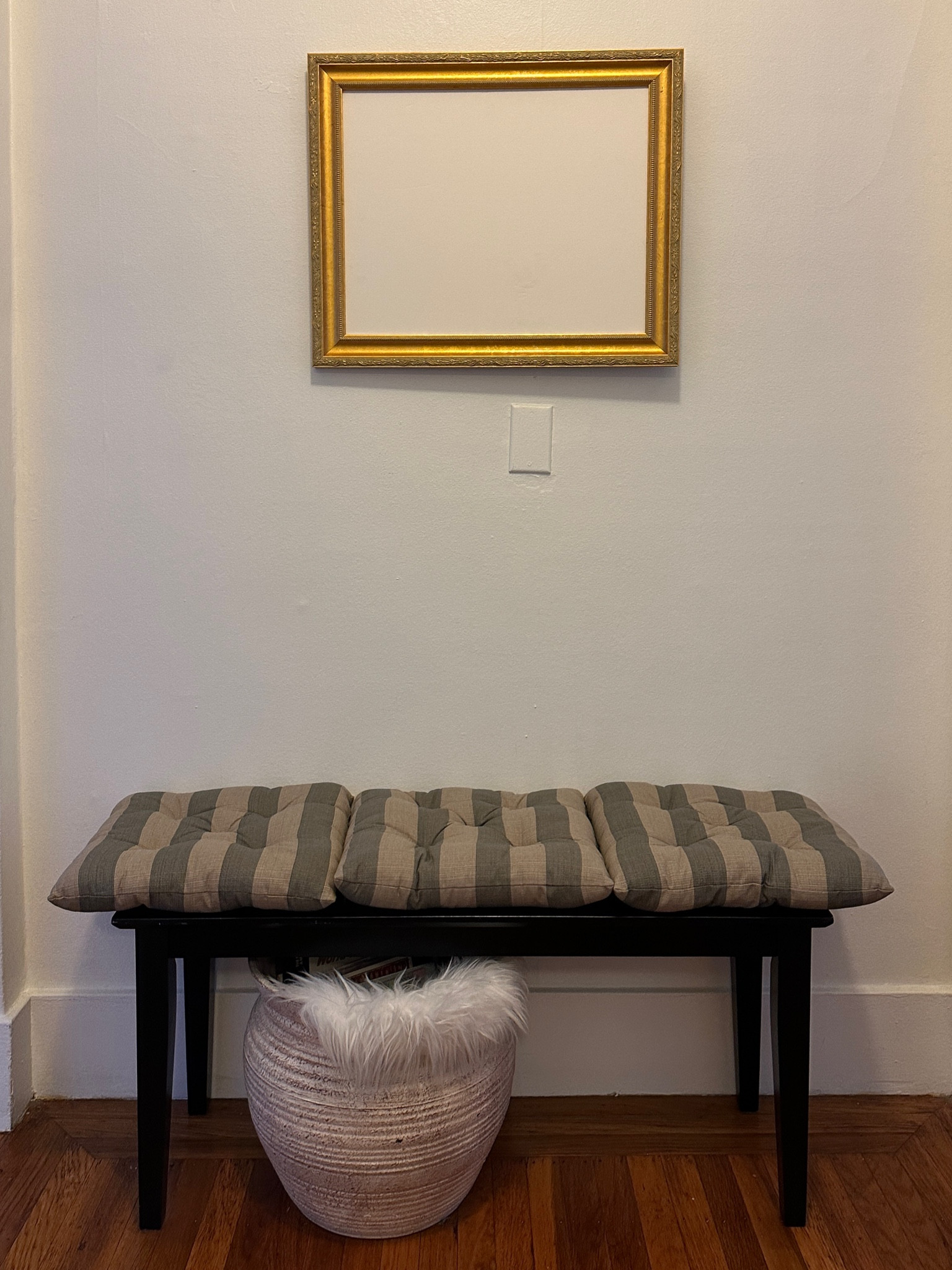 Entryway bench with h&m seat cushions 

#LTKhome