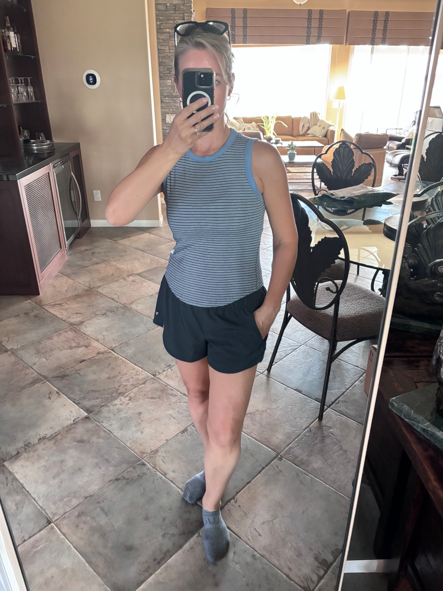 This is the softest, most comfortable tank!! The length is fantastic and covers the tummy and stays put. 
Comes in a bunch of colors but selling out fast! 

These shorts are so lightweight and comfortable. My husband even complimented me on them the other day! Plus they’re super affordable. These are navy bluee

#LTKActive #LTKPetite #LTKfitnessgoals