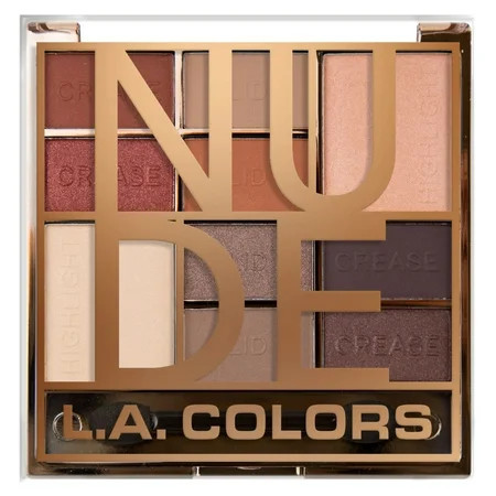 L.A. Colors Pigmented 10-Color Color Block Eyeshadow Palette Nude | Walmart (US)