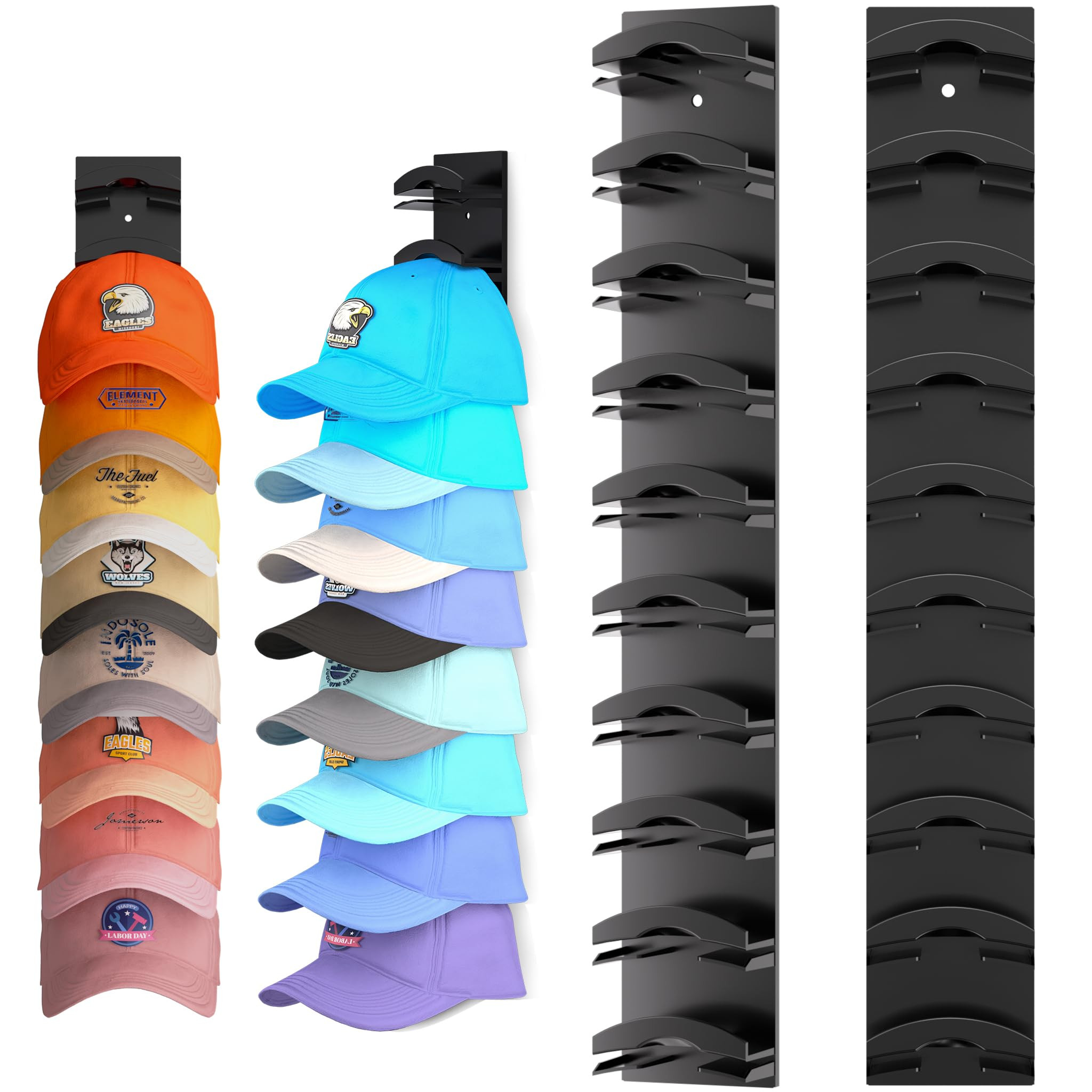 Hat Organizer for Baseball Caps 2Pack, Hat Rack for Wall with Strong Adhesive Hold up to 20 Hats,... | Amazon (US)