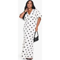 Womens Plus Polka Dot Maxi Dress - White - 20 | boohoo (US & Canada)