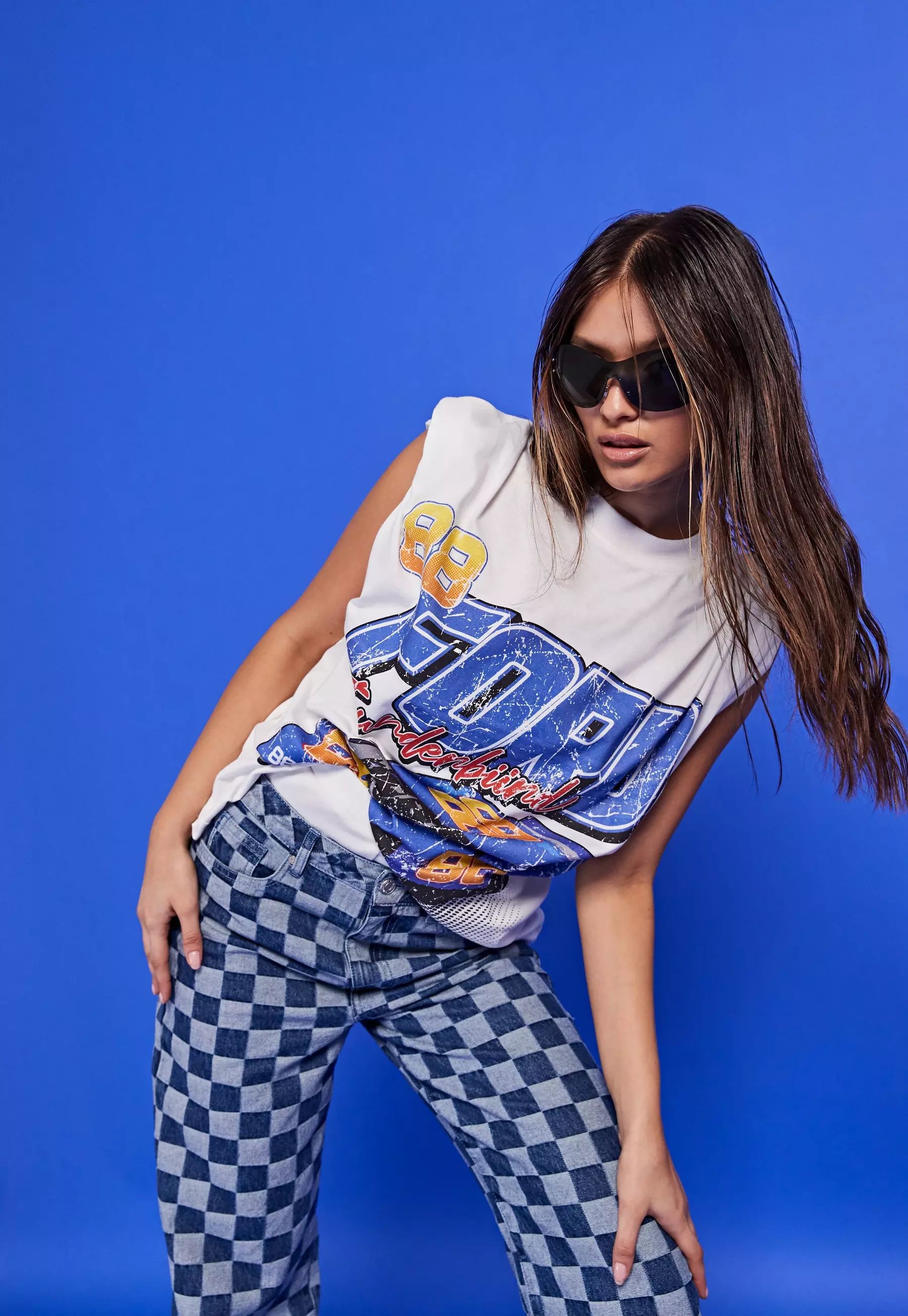 White Ford Car Graphic Oversized T Shirt | Missguided (US & CA)