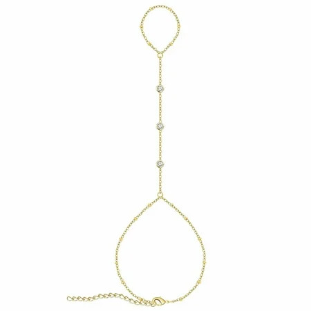 Clearance!! suhtpsw Hand Chain Bracelet Plated Gold Bracelet Stack Finger Ring For Women Adjustable Rhinestone Ring Bracelet Hand Chain For Women Trendy Jewelry Non Tarnish Gold Ring Hand Bracelet | Walmart (US)