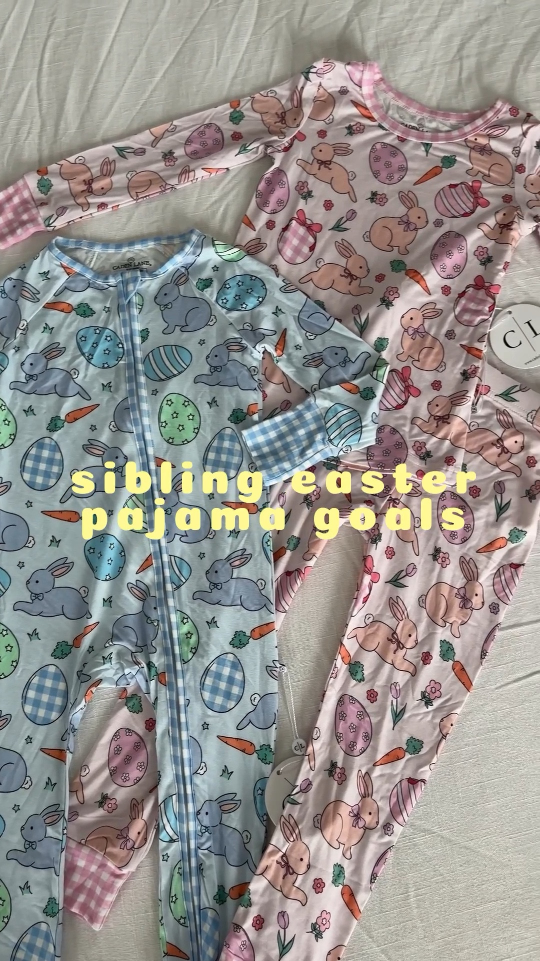 Sibling goals unlocked with these adorable matching Easter pajamas from Caden Lane! 🐰🌸 So soft and festive — perfect for celebrating together. Don’t miss out, they’re 20% off right now! #SiblingStyle #MatchingPJs #EasterReady #CadenLane #SoftAndCozy #HolidayPajamas #LTKKids #LTKHoliday 
