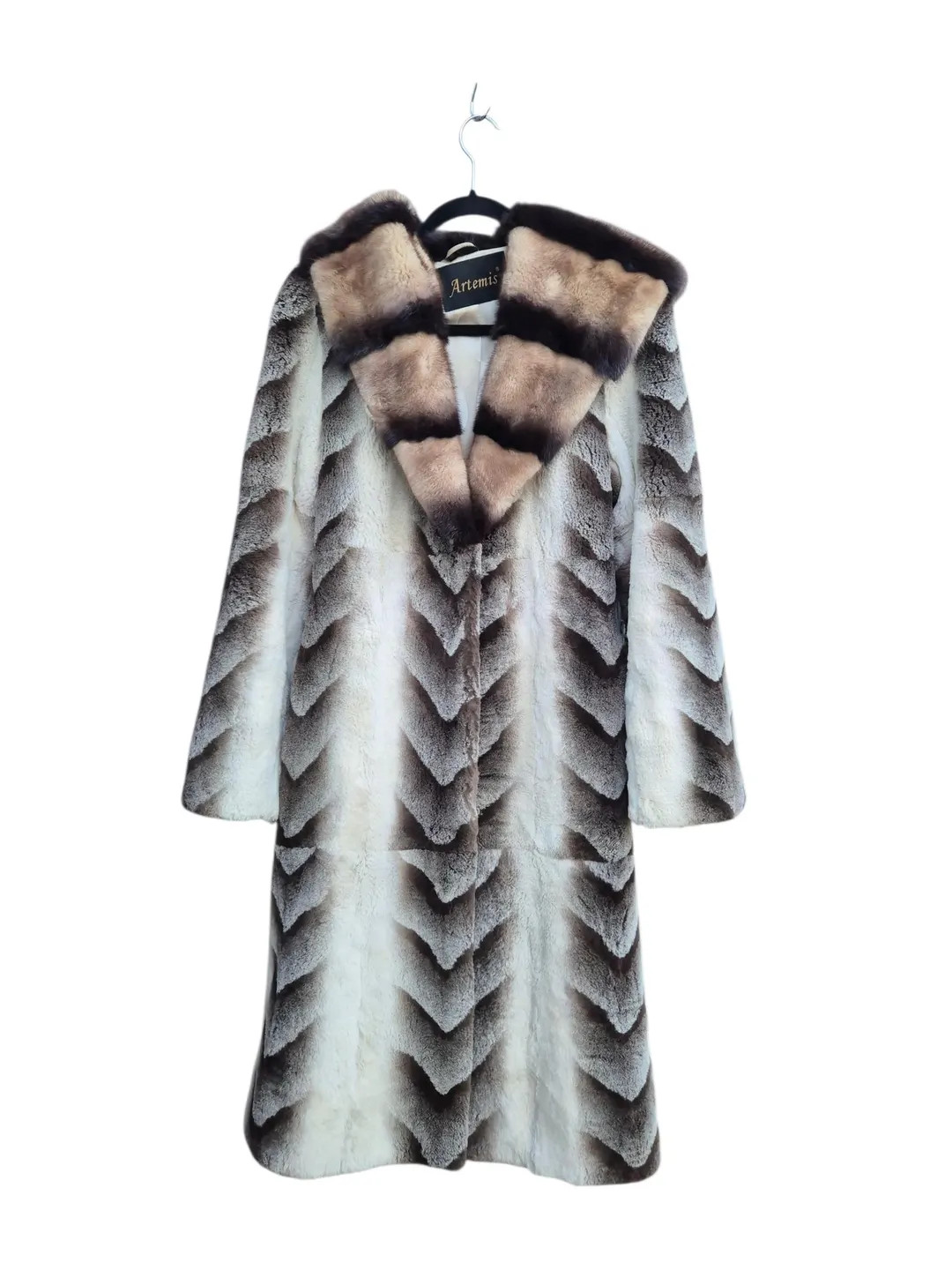 Long Beaver and Mink Fur Coat Beige Modern Women's Special Occasion | Etsy (US)