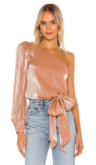 Kendall Blouse in Peach Pink | Revolve Clothing (Global)