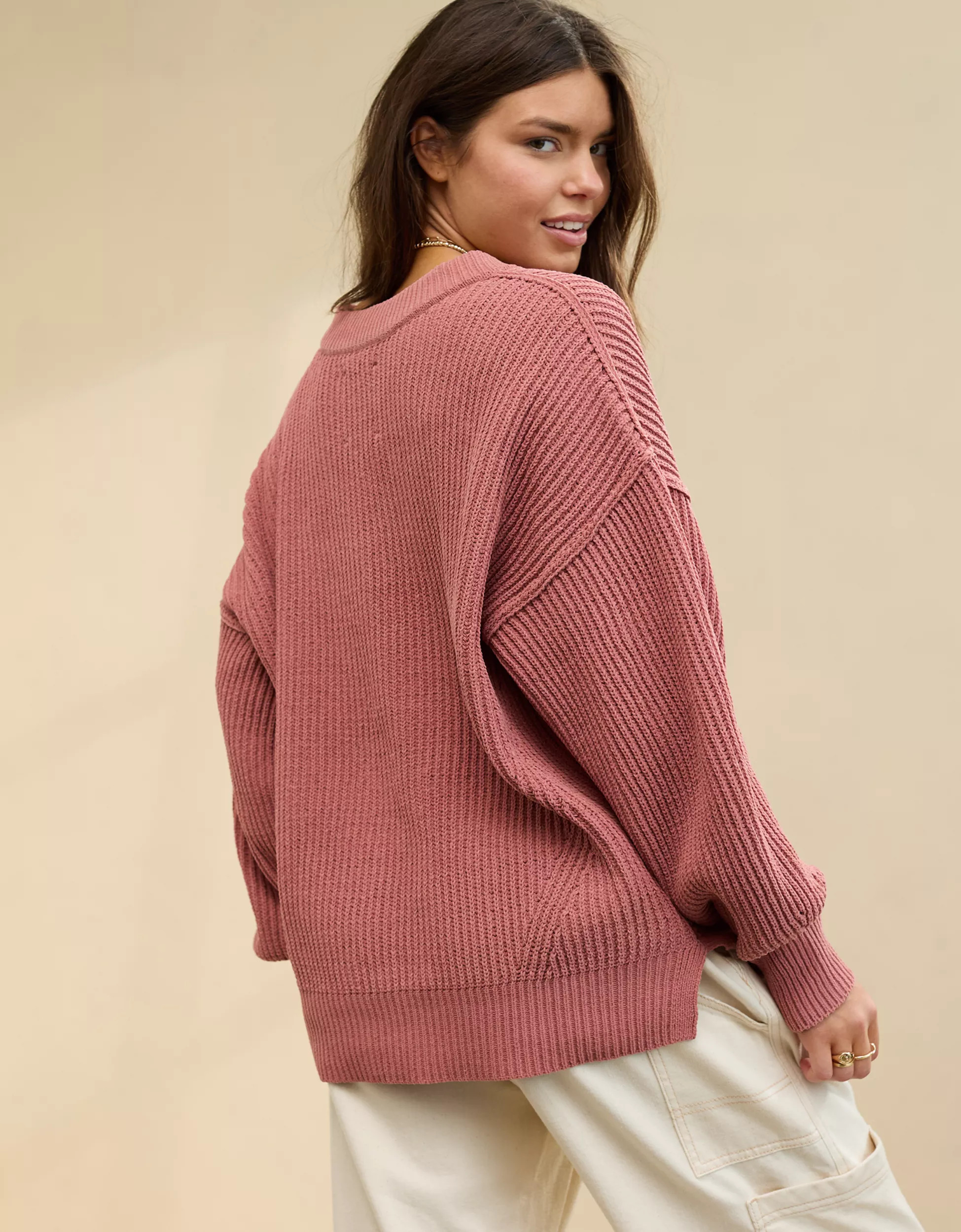 Aerie Beyond Chenille V-Neck Sweater | Aerie
