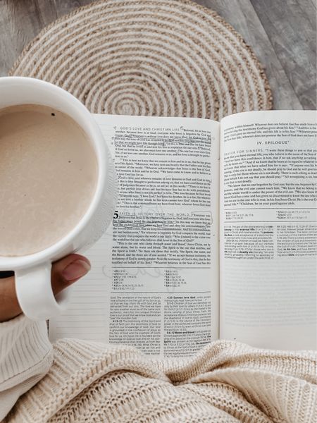 Morning coffee ☕️ and Bible 
Sharing the journaling Bibles I love, and this cozy blanket and coffee mug 

#LTKSeasonal #LTKBacktoSchool #LTKhome