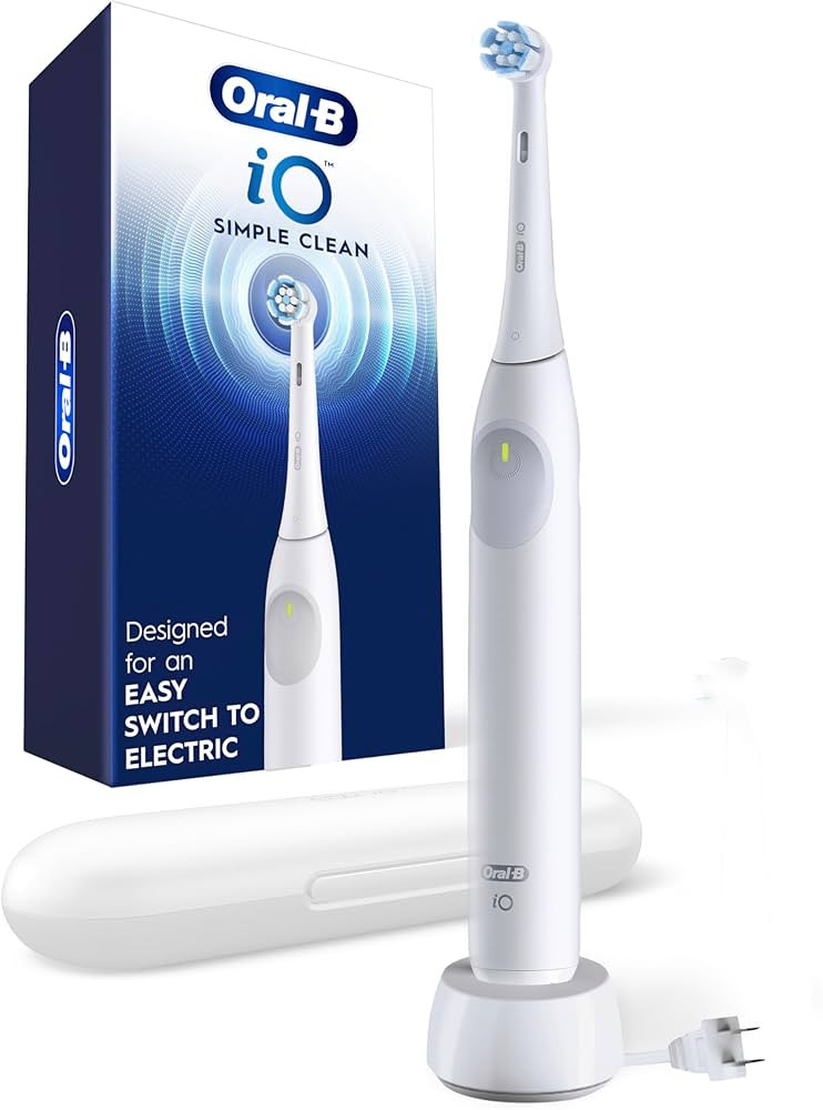 Oral-B iO Simple Clean Rechargeable Electric Powered Toothbrush, Pure White with 1 Gentle Care Br... | Amazon (US)