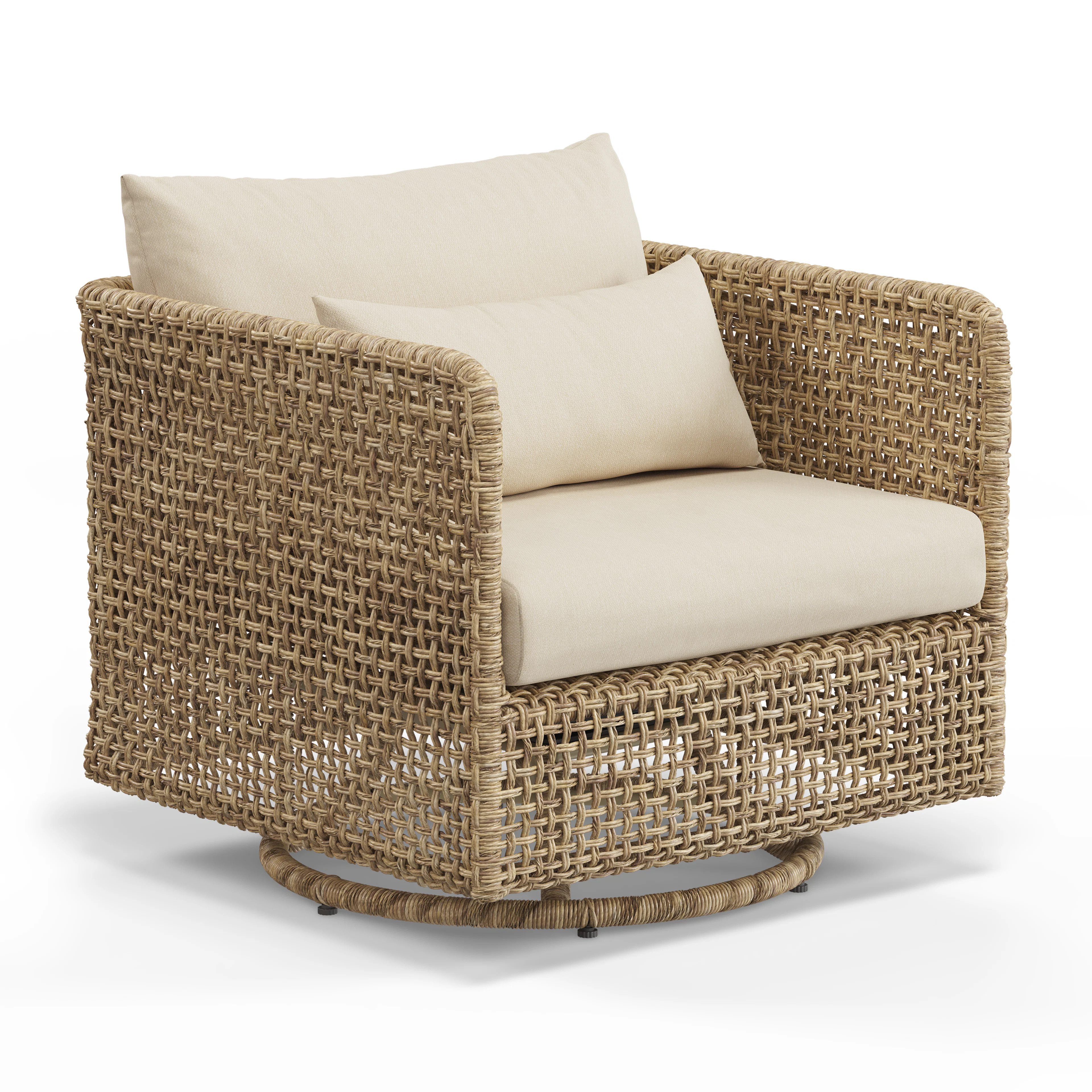 Robbi 32.5" Outdoor Swivel Chair - Dravite Ivory | Article