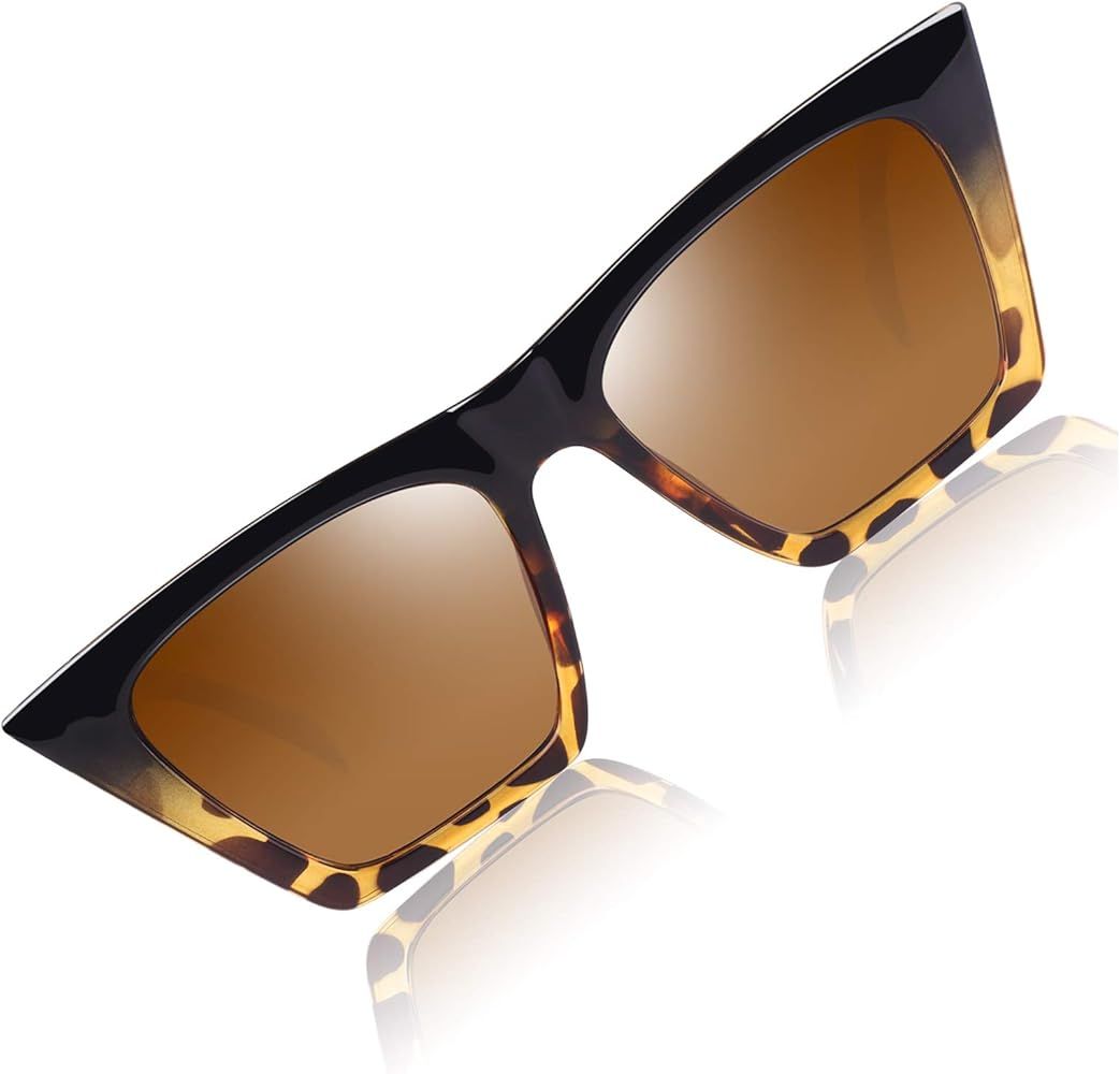 CGID Polarized Sunglasses for Women, Upgraded Square Cat Eye Lady Sunglasses M906 | Amazon (US)
