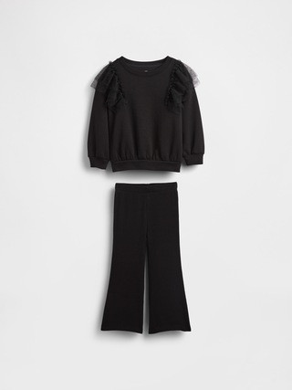 Baby & Toddler Tulle Sweatshirt & Rib Flare Leggings Set | Gap (US)