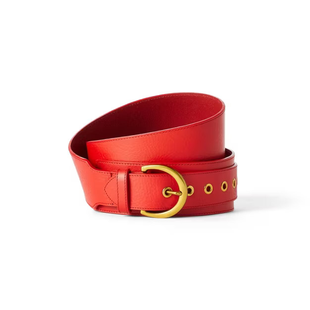 Wide Leather Belt - Sergio Hudson x Target Red | Target