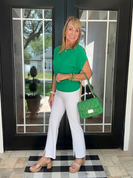 I’m getting all the Kelly green I can! This outfit is from Clara Sunwoo. Shop the accessories and the underwear. They’re my secret weapon when I wear anything clingy, body con, white because they don’t show !
Spring outfit 

#LTKItBag #LTKOver40 #LTKStyleTip