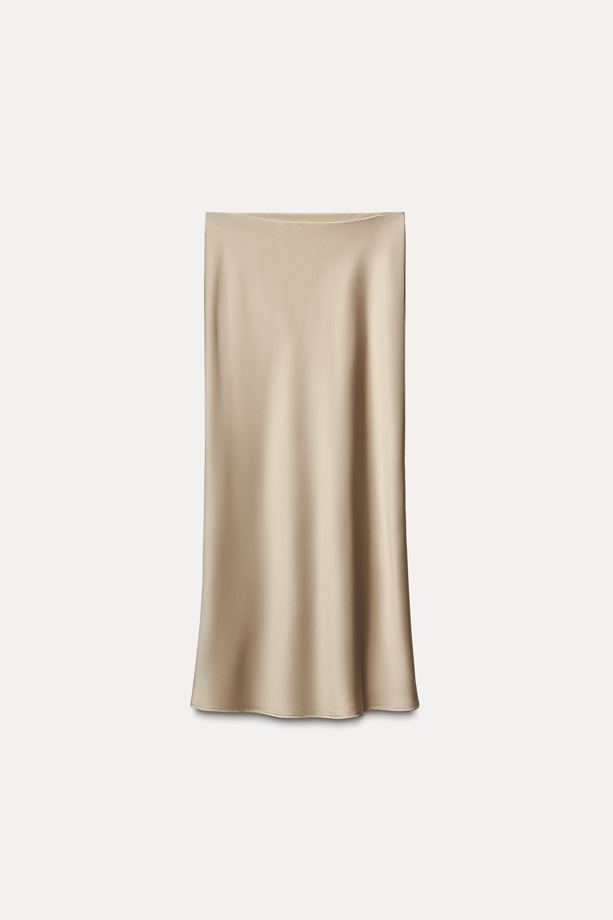 SATIN EFFECT MIDI SKIRT | Zara US