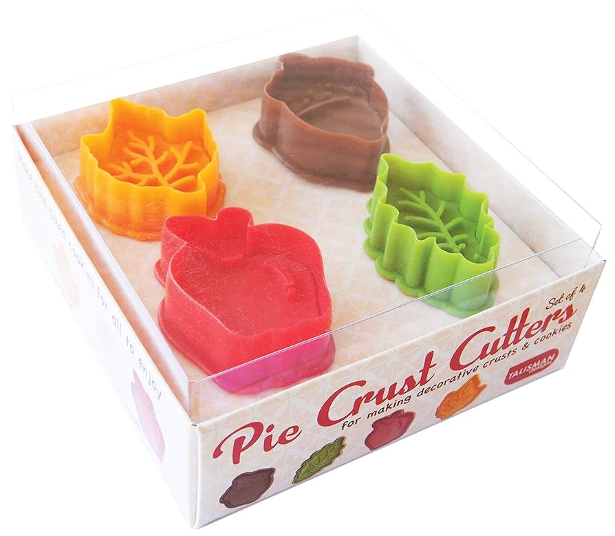 Talisman Designs Plunger Style Pie Crust Cutters, Fall Design, 4-Piece Set | Amazon (US)