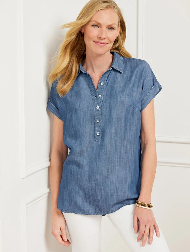 Button Detail Tencel® Popover | Talbots