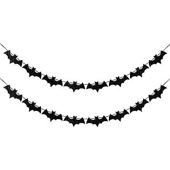 Glittery Bat Garland- Flying Bats Halloween,Halloween Party Decorations,Halloween Table Decor,Hal... | Amazon (US)
