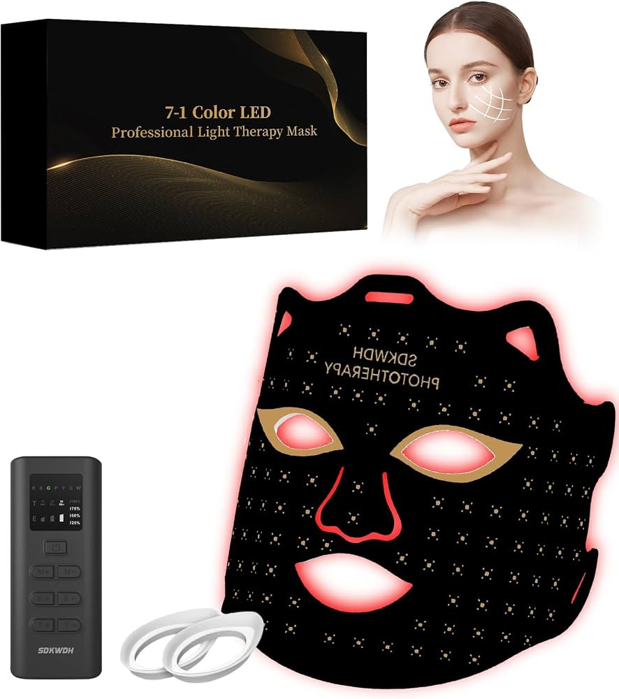 LED Light Therapy Mask, Red Light Therapy for Face - Red Light for Anti-Aging & Wrinkles, Blue fo... | Amazon (US)
