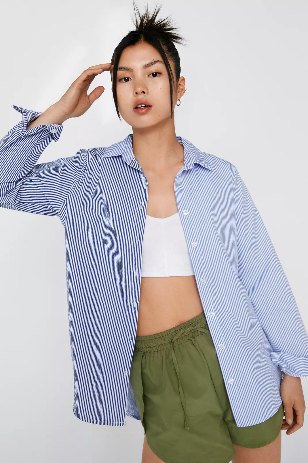 Colourblock Poplin Stripe Relaxed Shirt | Nasty Gal (US)